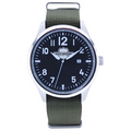 Unisex Nantucket Silver-tone Strap Watch W/ Black Dial